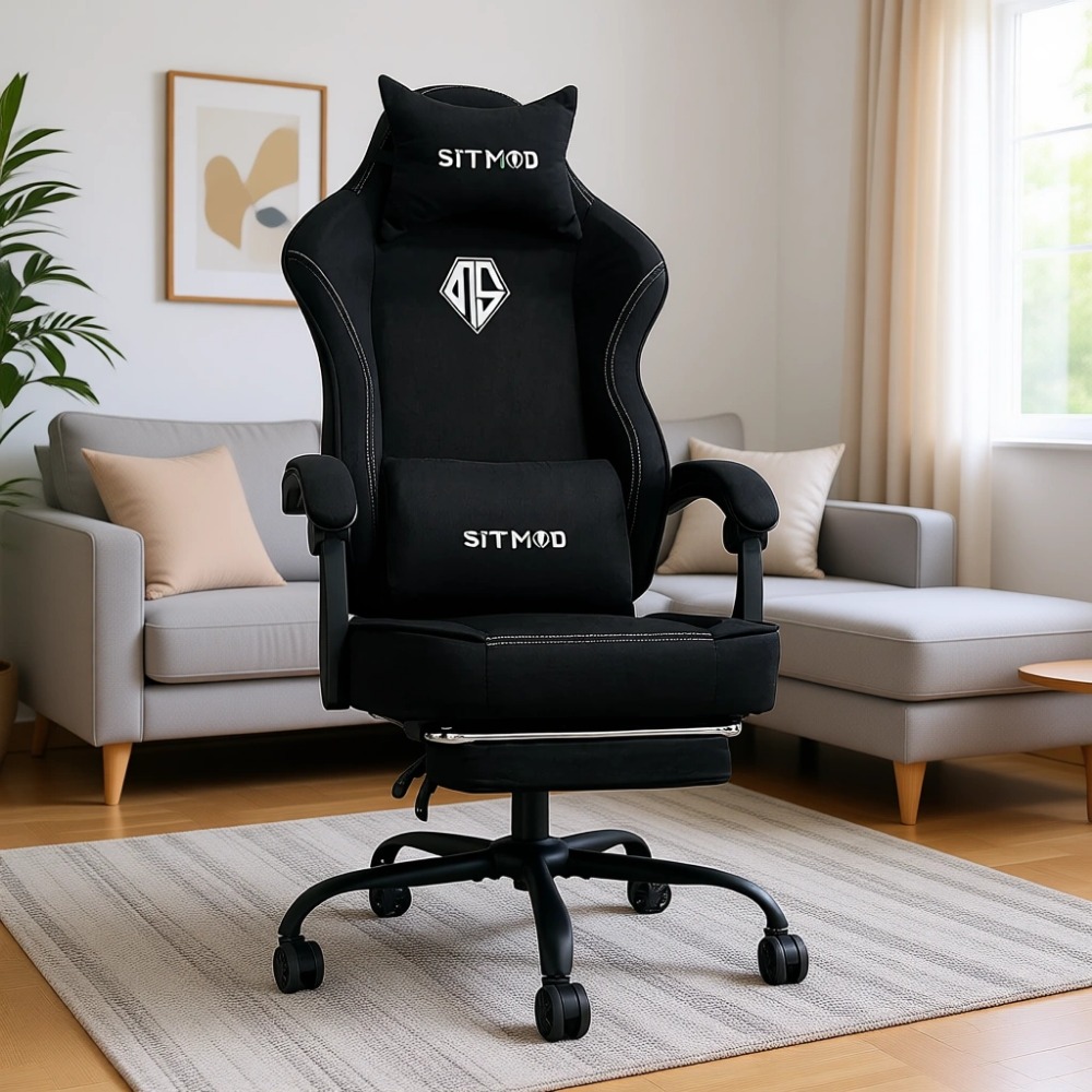 Gaming Chair - 人間工学に基づいたゲーミングチェア（フットレストとポケットスプリングクッション付き）：体格の大きいユーザーにも快適でサポート力があります。