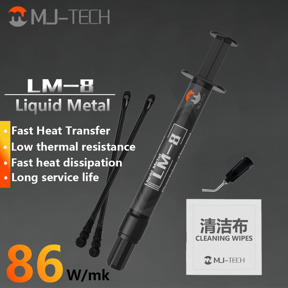 Thermal Paste - MJ-TECH LM-8 液体金属サーマルペーストはPS5、ノートパソコンのCPU、GPU、グラフィックカードに電気伝導性を提供する高性能サーマルグリースです。