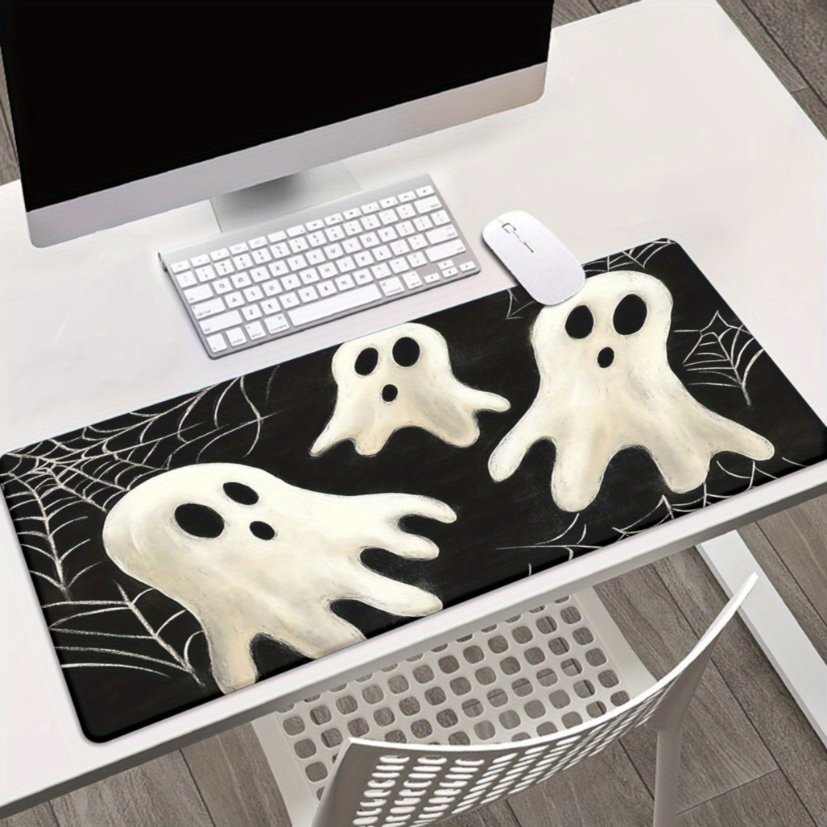 Anti-Ghosting Keyboard - ブランド Ghost Web マウスパッド、アイアンアートデスクマット、滑り止めゴム製ゲーミングキーボードマウスパッド、耐久性のあるオフィスラップトップコンピューターゲーマー向けマット