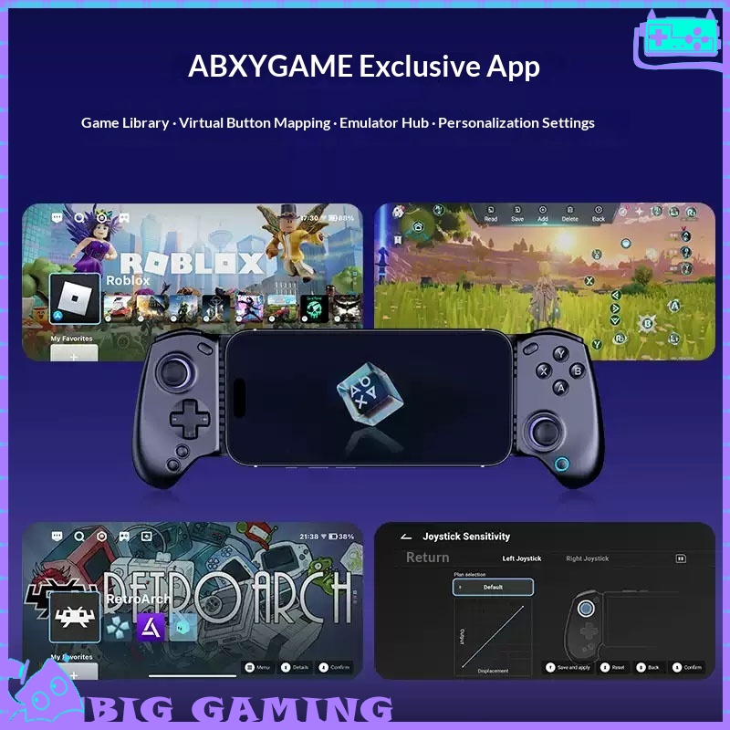 Android Gaming Emulator Pc - Abxylute S8 Lite 伸縮式USBC有線ゲームコントローラー ホール効果搭載 伸縮自在ゲームパッド