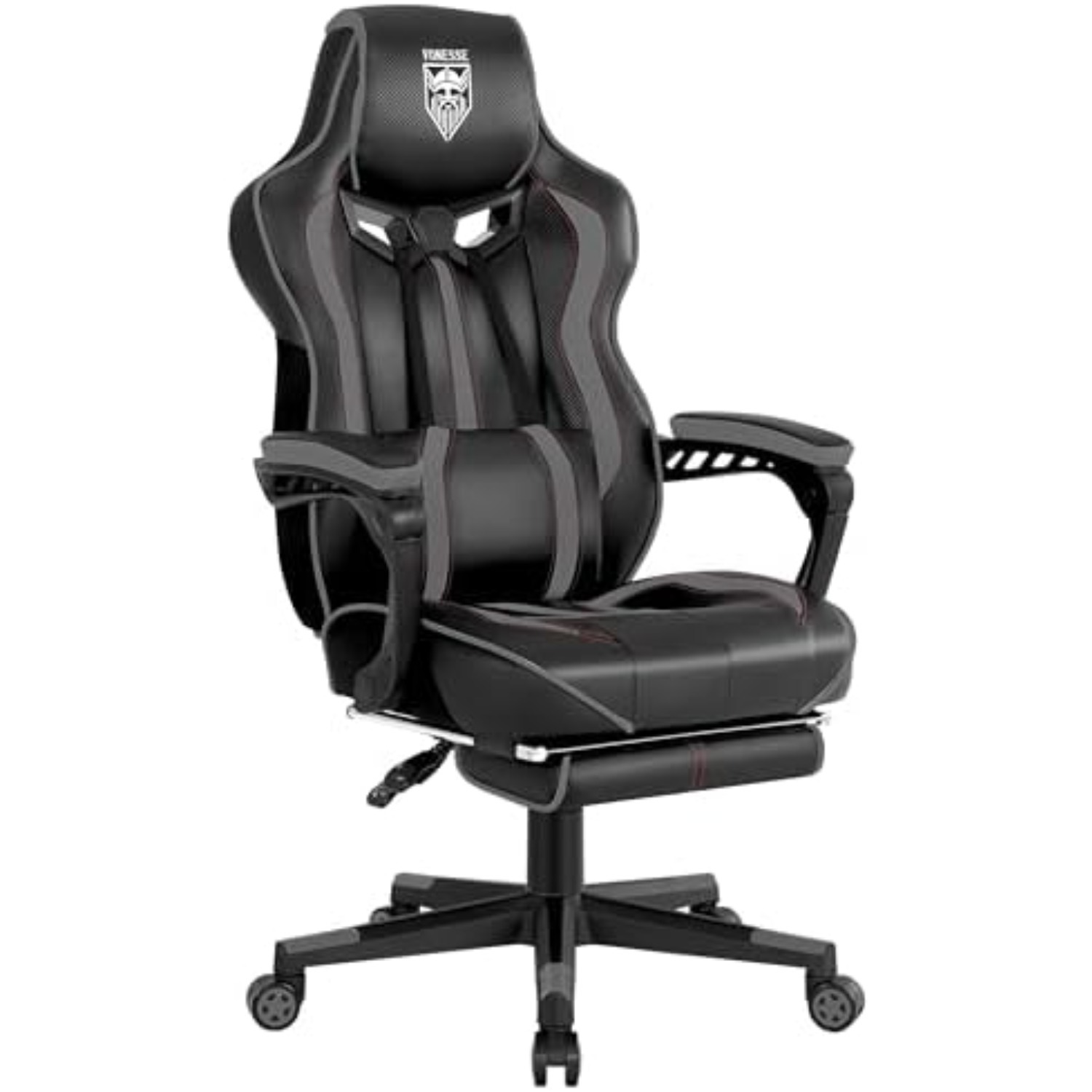 Gaming Chair - 大人用ゲーミングチェア、フットレストとマッサージ機能付きリクライニングゲーミングチェア、重量作業用コンピューターゲーミングチェア