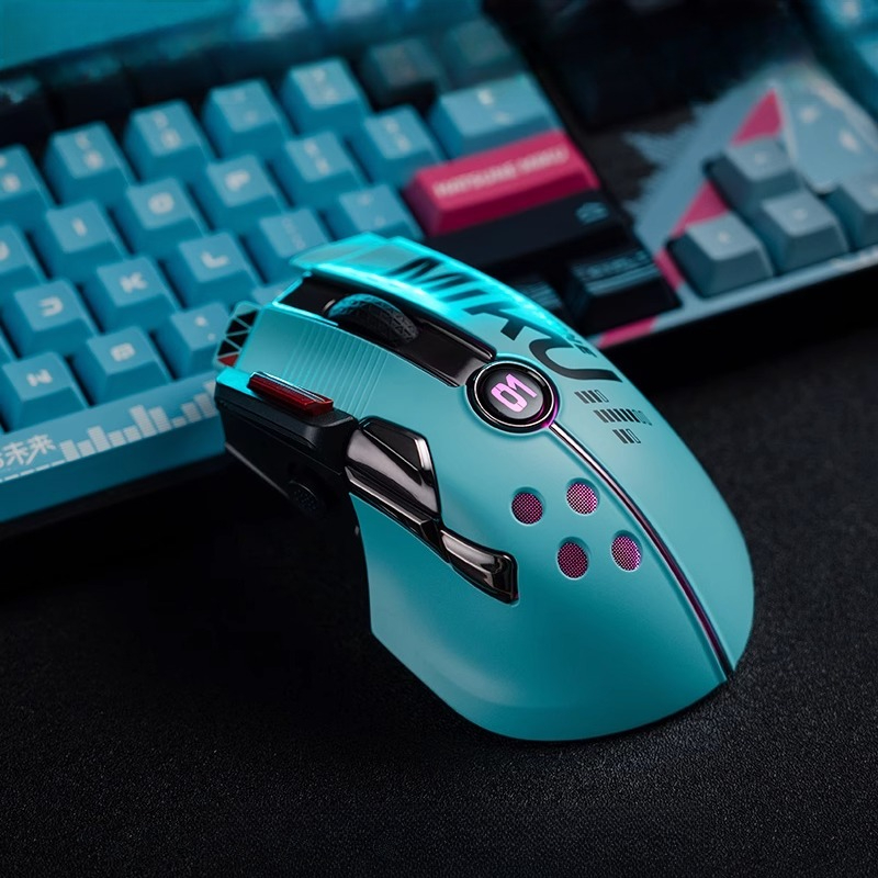 Pc Gaming Hatsune Miku - 初音ミク アニメ ワイヤレス ゲーミング マウス RGB