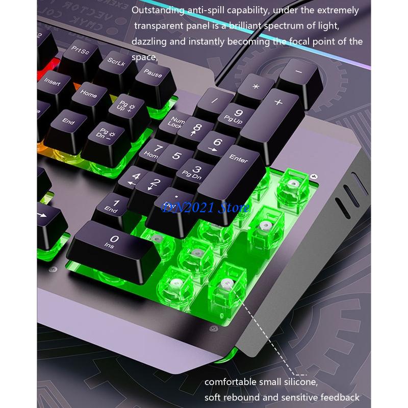 Anti-Ghosting Keyboard - F3KE DS600 104key コード付きキーボード、調整バックライトとスムーズなキーストローク付き