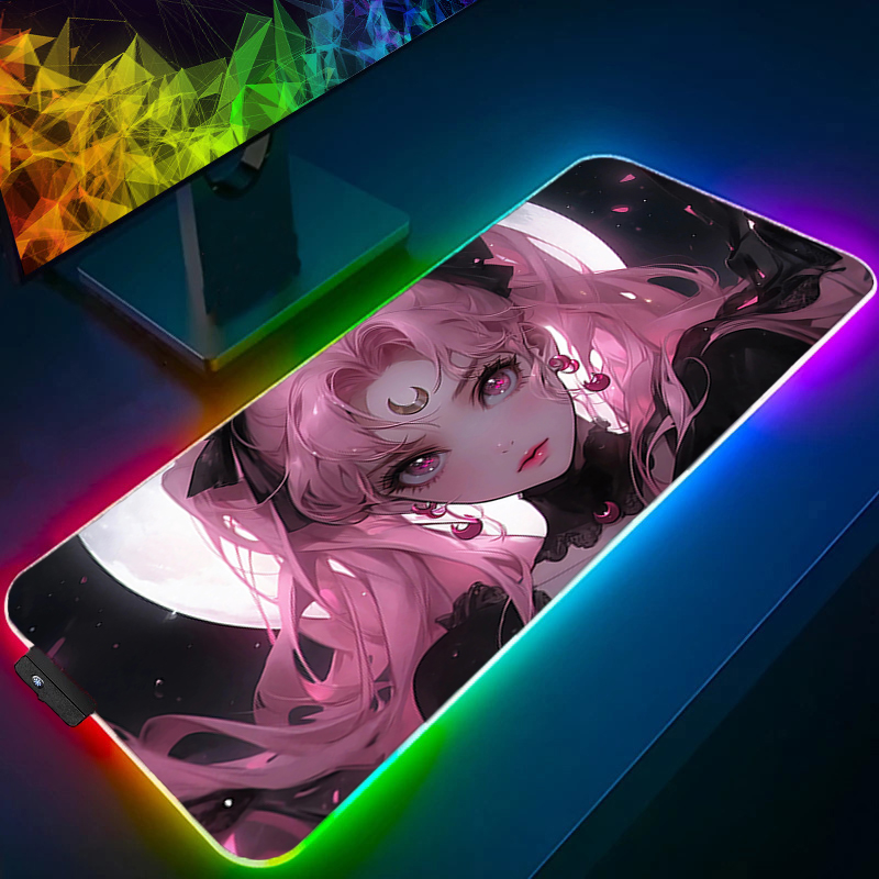 Pc Gaming Pink - RGB 大型マウスパッドゲーマーキーボード LED マウスパッドピンク S-セーラームーン PC