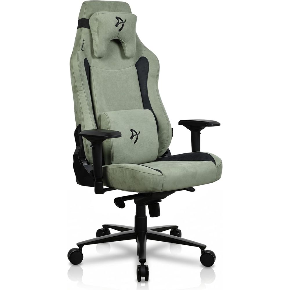 Gaming Chair - 高さ調節可能な大型人間工学に基づいたゲーミングチェア、広々とした座席と背もたれ、サポートピロー付き - スカンジナビアスタイルのオフィスチェア