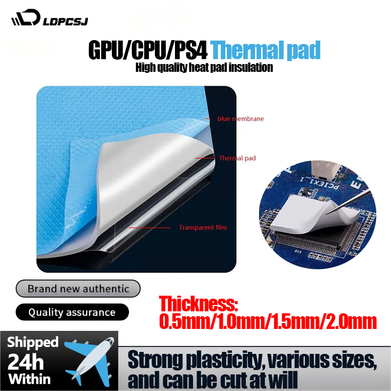 Laptop Cooling Pad - LDPCSJ 高性能 24W/mK 熱伝導性シリコン冷却パッド さまざまなサイズの熱伝達ヒートシンクマット 低硬度インターフェース素材