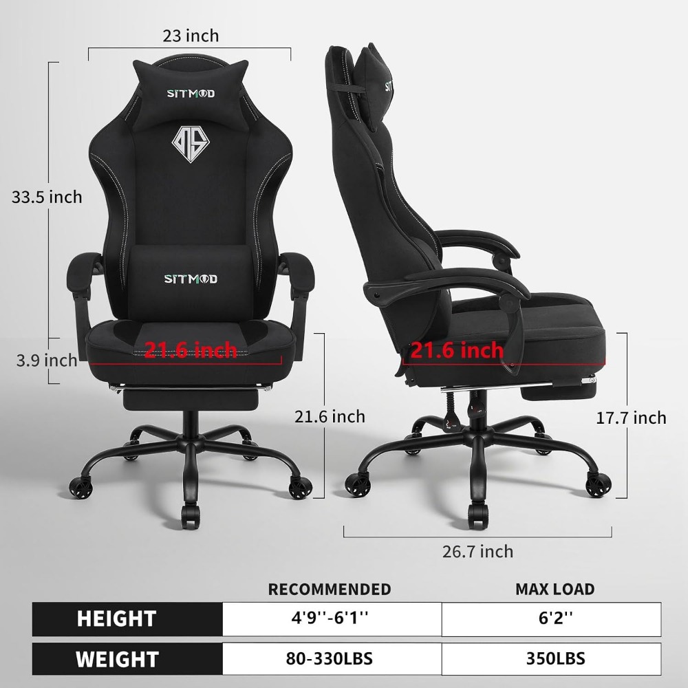 人間工学に基づいたゲーミングチェア（フットレストとポケットス - Gaming Chair のレビューと価格