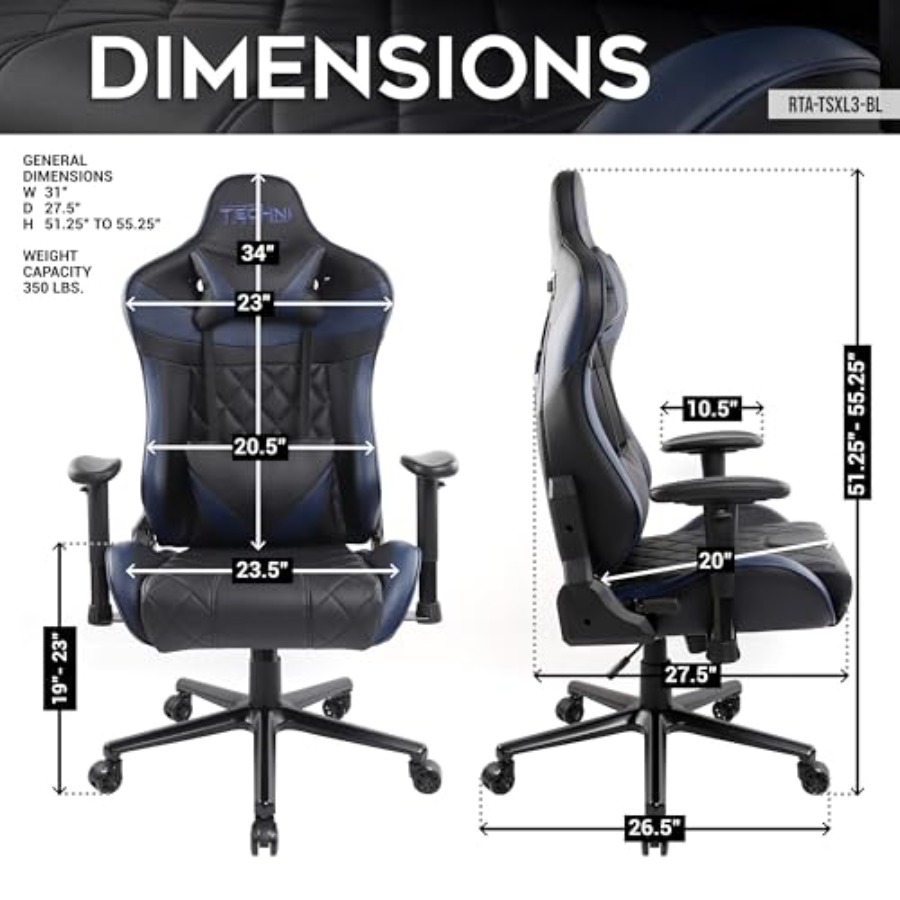 GamerXLシリーズXLゲーミングチェア、長時間プレイ用、 - Gaming Chair のレビューと価格
