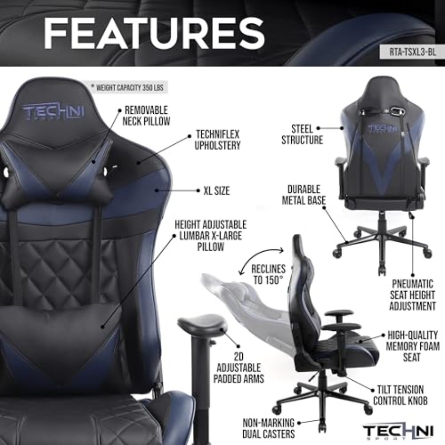 GamerXLシリーズXLゲーミングチェア、長時間プレイ用、 - Gaming Chair のレビューと価格