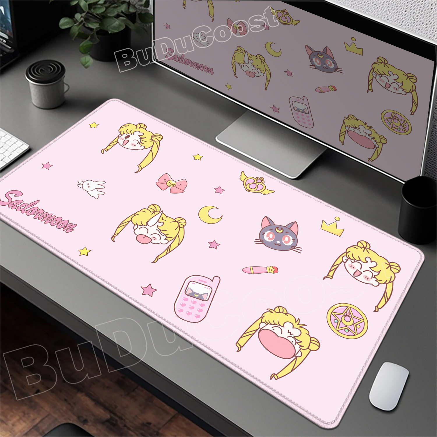 かわいいピンクのデスクマットアニメ美少女戦士セーラームーンマ - Pc Gaming Pink のレビューと価格
