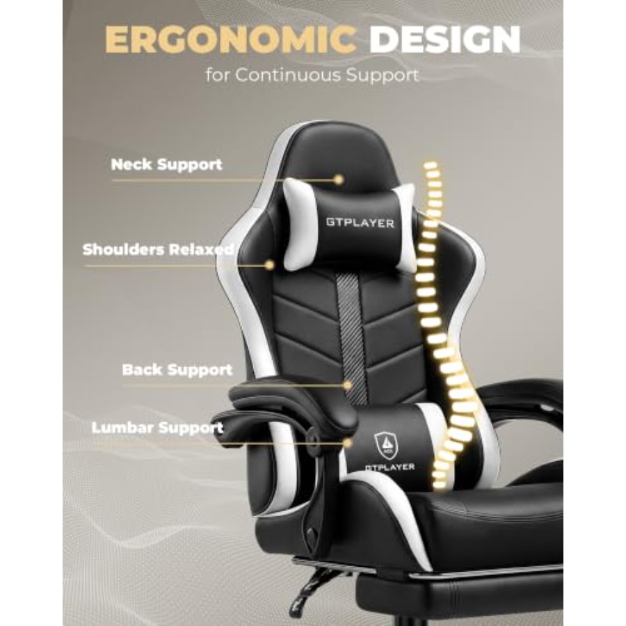 大人用ゲーミングチェア、フットレスト付き人間工学に基づいたコ - Gaming Chair のレビューと価格