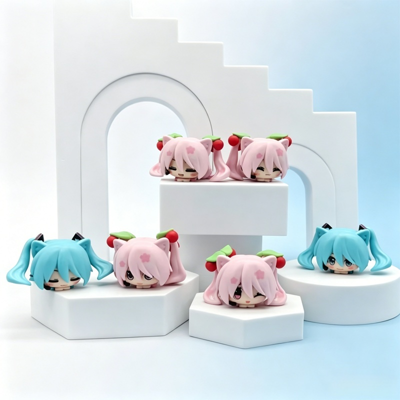 在庫あり6種類 可愛い猫型初音ミクフィギュアセット PVCミ - Pc Gaming Hatsune Miku のレビューと価格