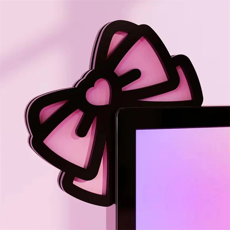 かわいいピンクのアクリル製リボンモニターデコレーション、蝶結 - Pc Gaming Pink のレビューと価格