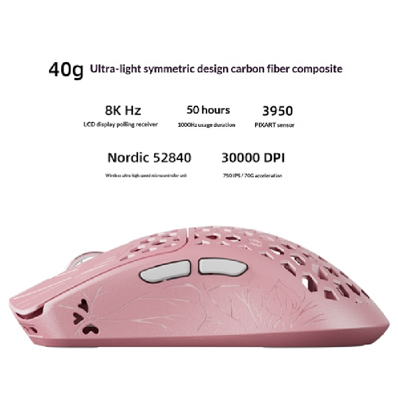 ヴァンサー・アキツ ピンク カーボンファイバー マウス Pa - Pc Gaming Pink のレビューと価格