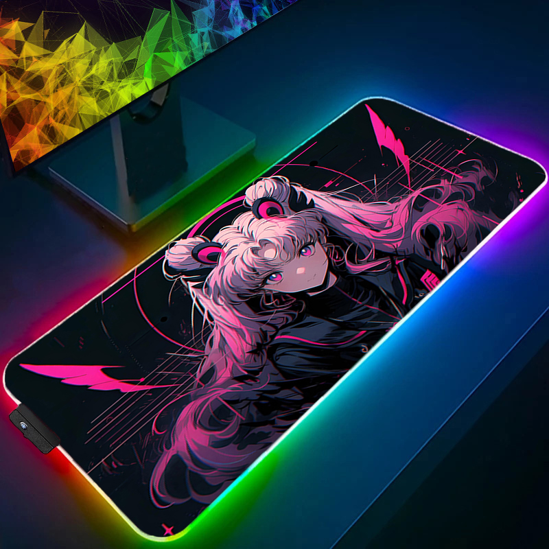 RGB 大型マウスパッドゲーマーキーボード LED マウスパ - Pc Gaming Pink のレビューと価格