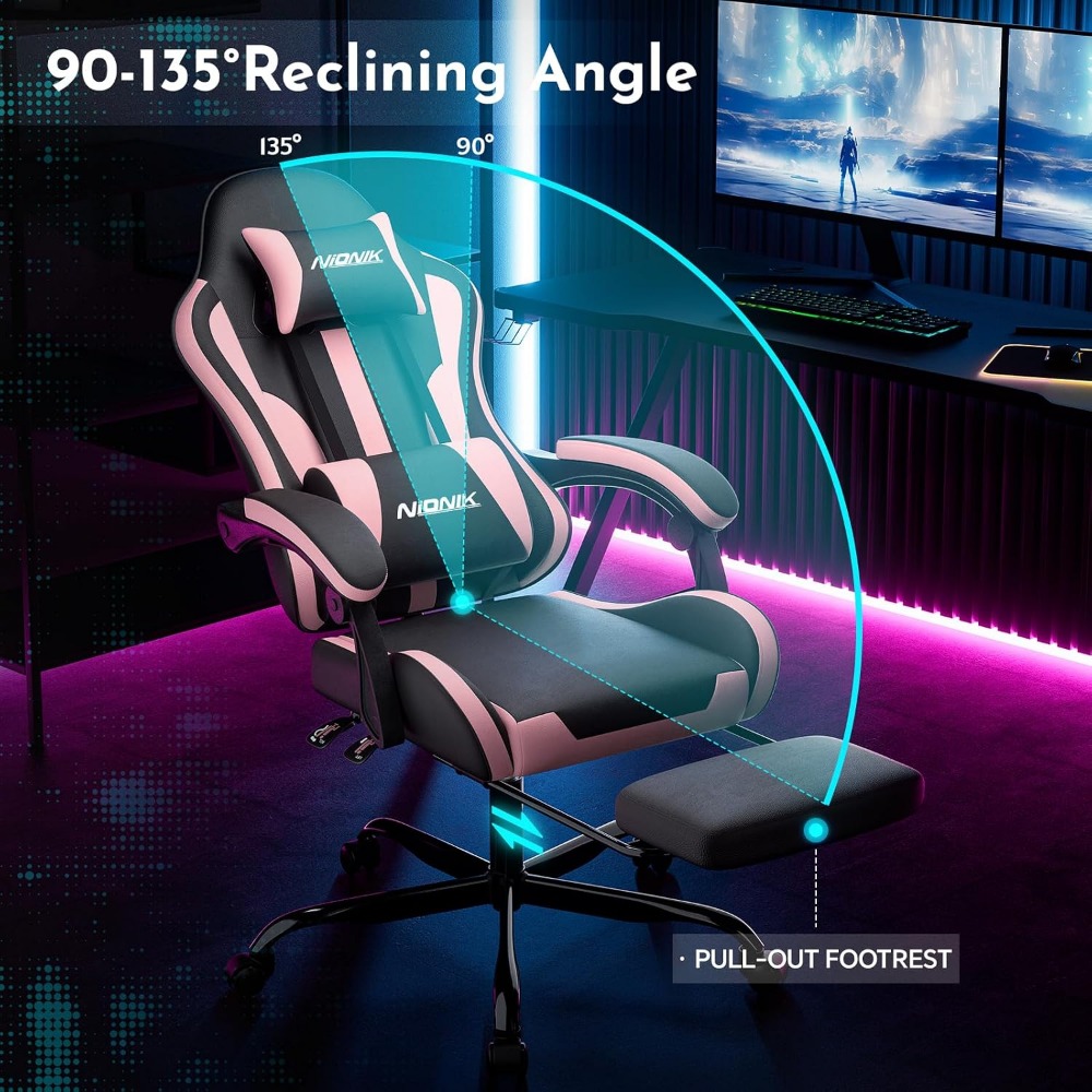 人間工学に基づいたゲーミング＆オフィスチェア（フットレスト、 - Gaming Chair のレビューと価格