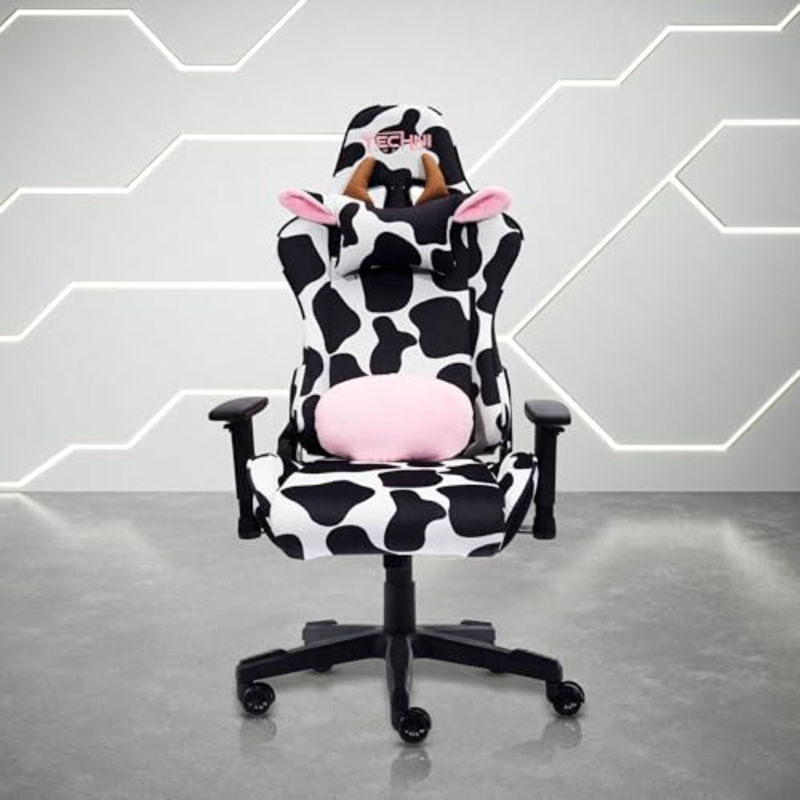 ホームオフィス用ゲーミングチェア、黒牛革製、人間工学に基づい - Gaming Chair のレビューと価格