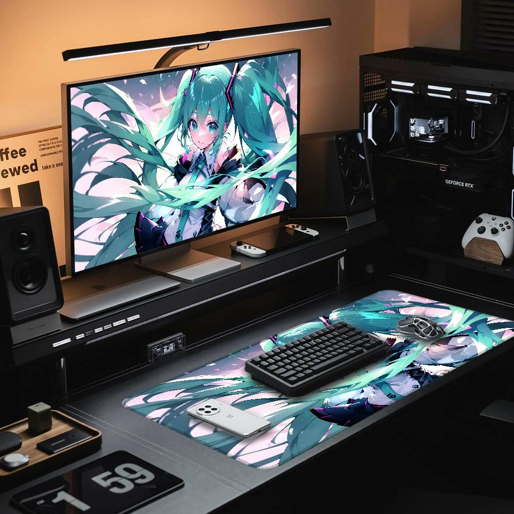 H-ハツネズミクガールマウスパッドゴム製厚手オーバーロックゲ - Pc Gaming Hatsune Miku のレビューと価格