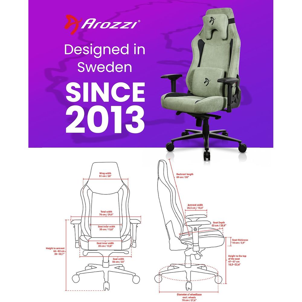 高さ調節可能な大型人間工学に基づいたゲーミングチェア、広々と - Gaming Chair のレビューと価格