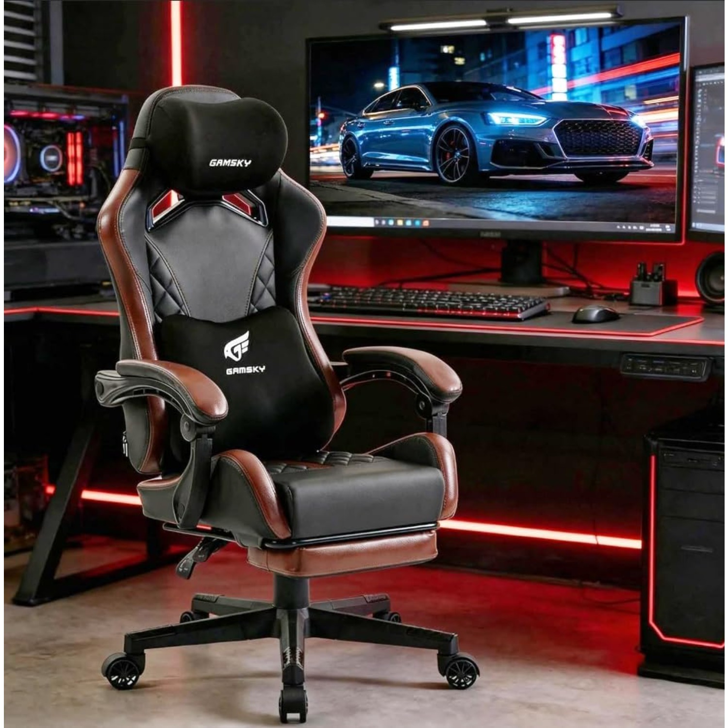大人向け人間工学に基づいたゲーミングチェア（フットレスト付き - Gaming Chair のレビューと価格