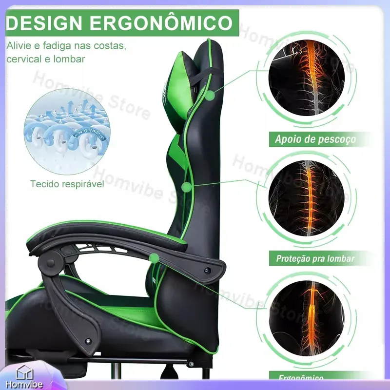 ハイバック人間工学に基づいたゲーミングチェア、フットレスト付 - Pc Gaming Desk のレビューと価格
