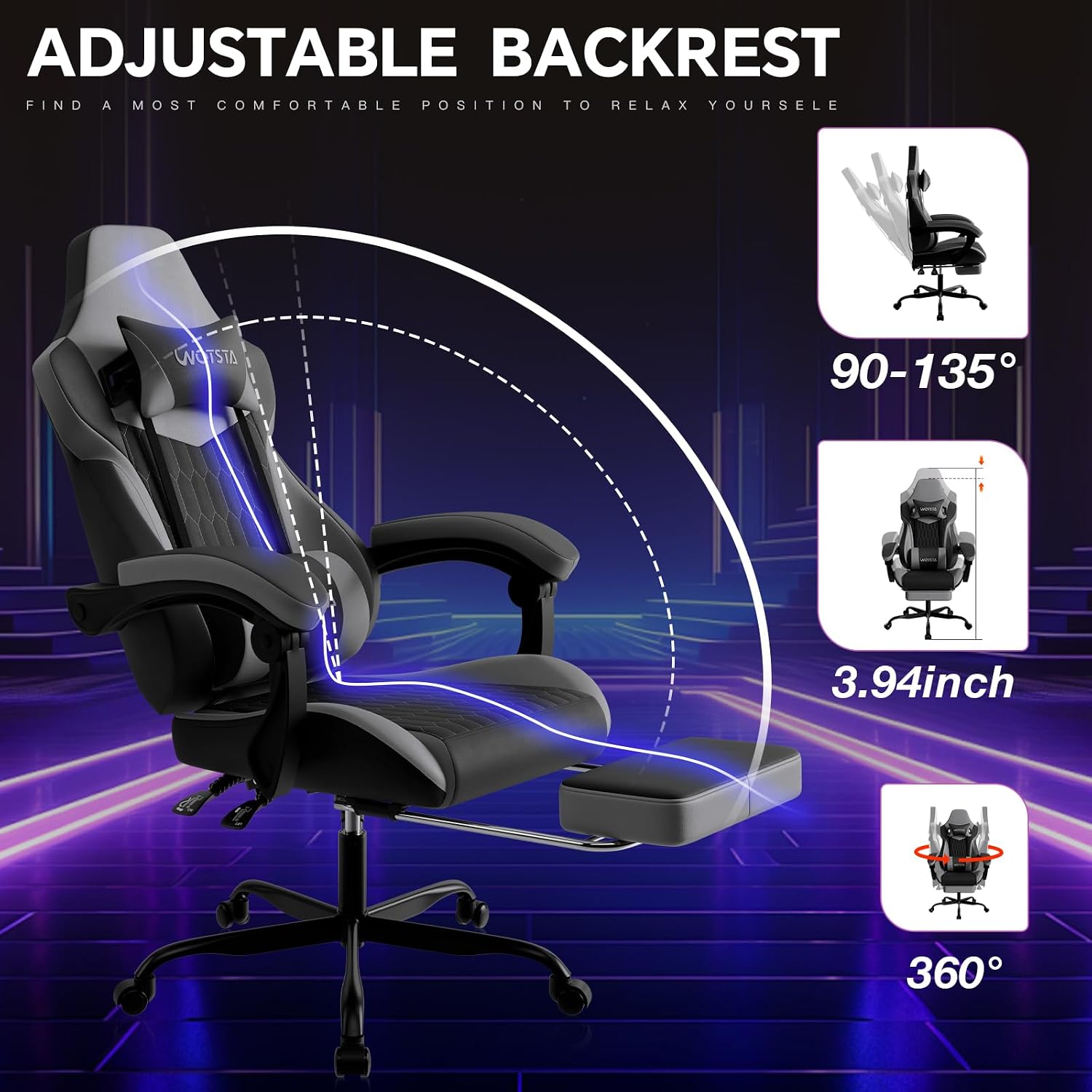 フットレスト付きゲーミングチェア、ハイバックゲーミングチェア - Gaming Chair のレビューと価格