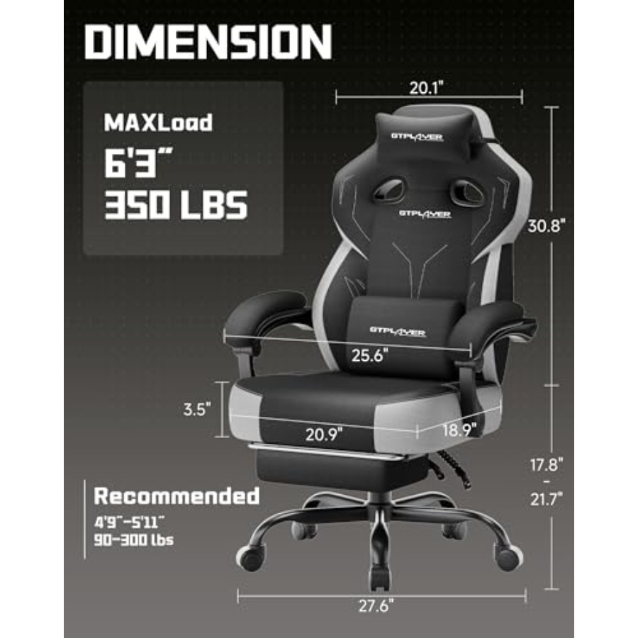 大きくて背の高いゲーミングチェア、フットレスト付きの幅広シー - Gaming Chair のレビューと価格