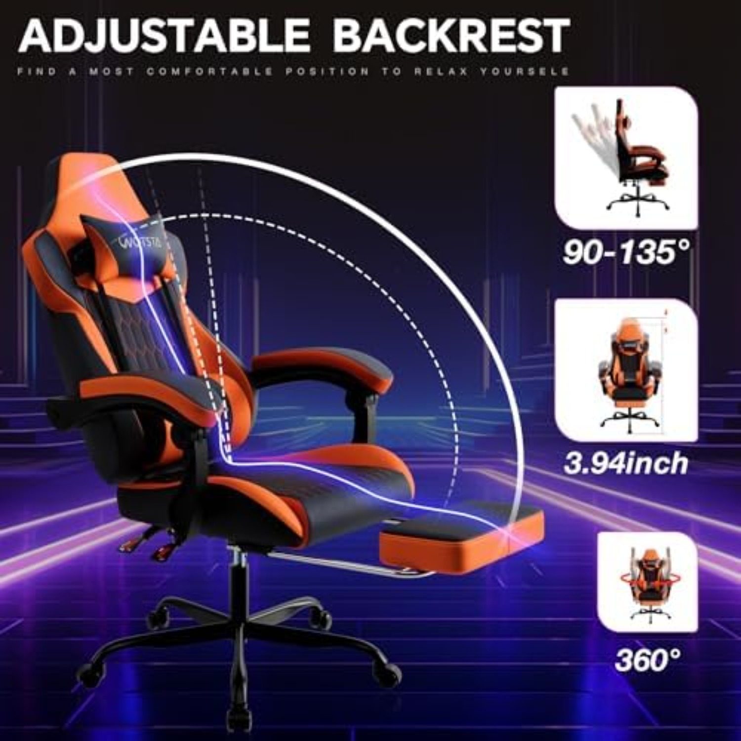 フットレスト付きゲーミングチェア、ハイバックゲーミングチェア - Gaming Chair のレビューと価格